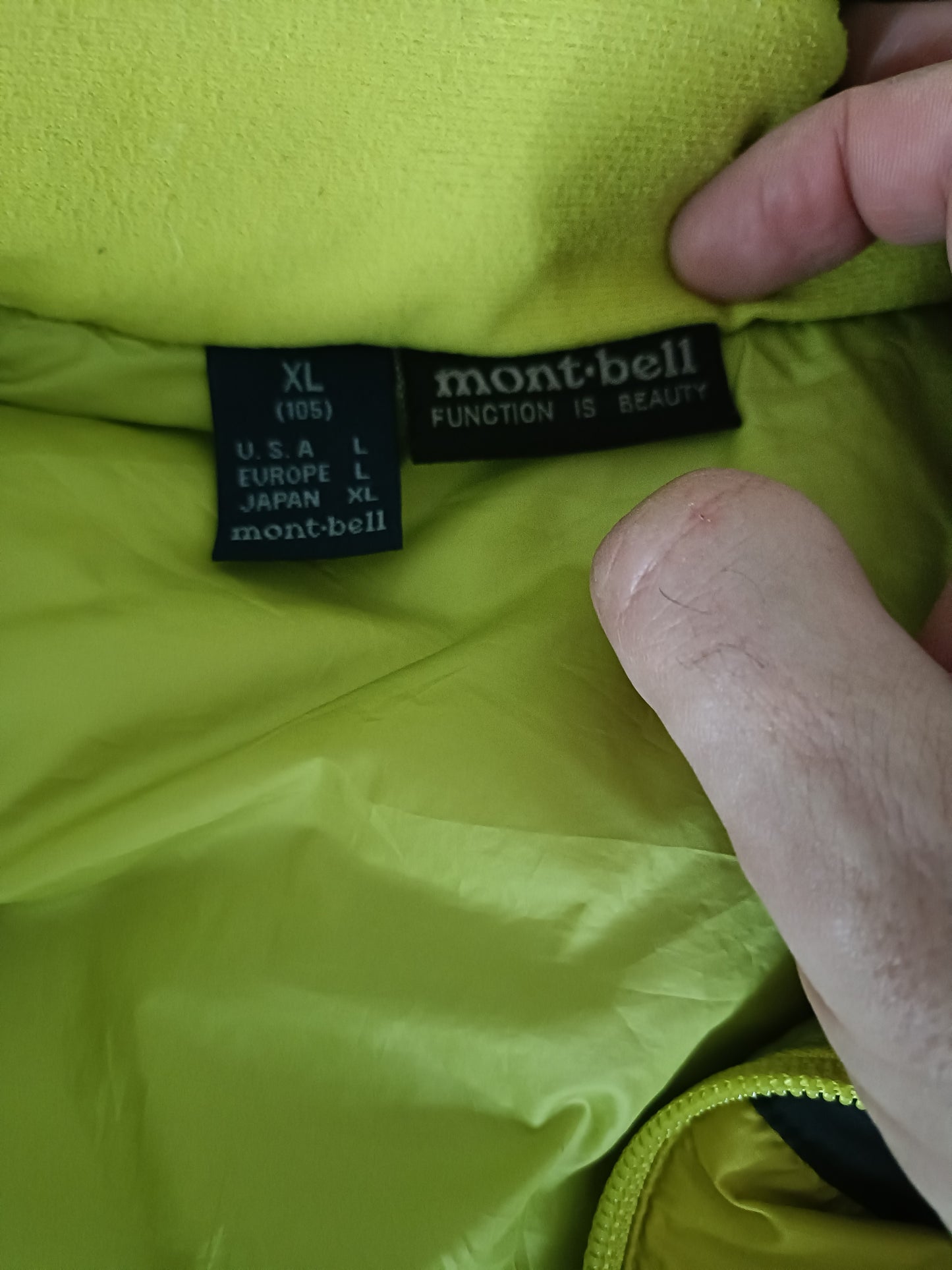 Montbell padded colour block coat